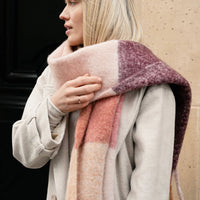 Large Colourblock Boucle Scarf