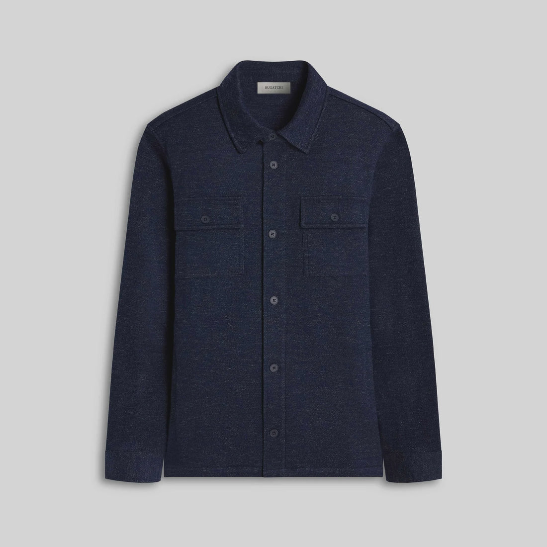 Twill-Effect Knit Overshirt