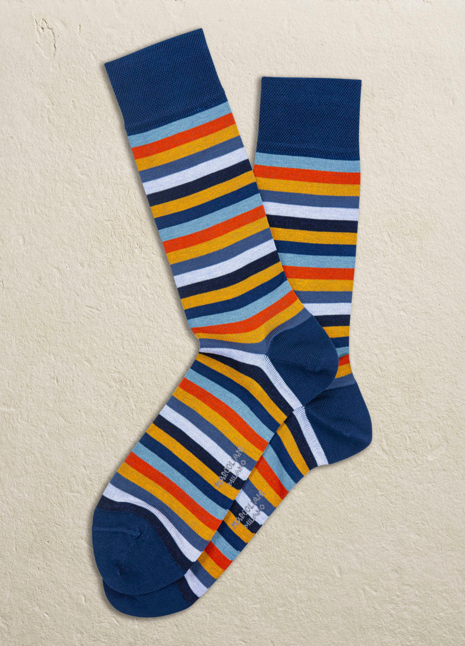Rainbow Stripe Pima Cotton Socks