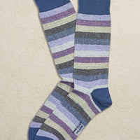 Linen/Cotton Tonal Stripe Socks