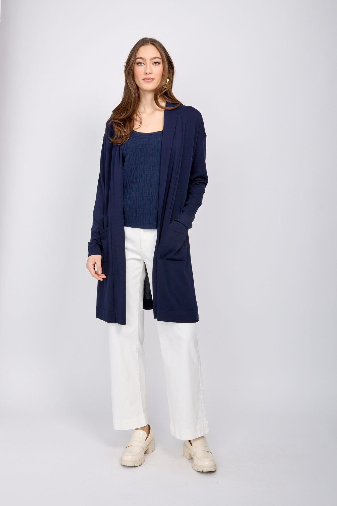Drop Shoulder Long Sleeve Cardigan