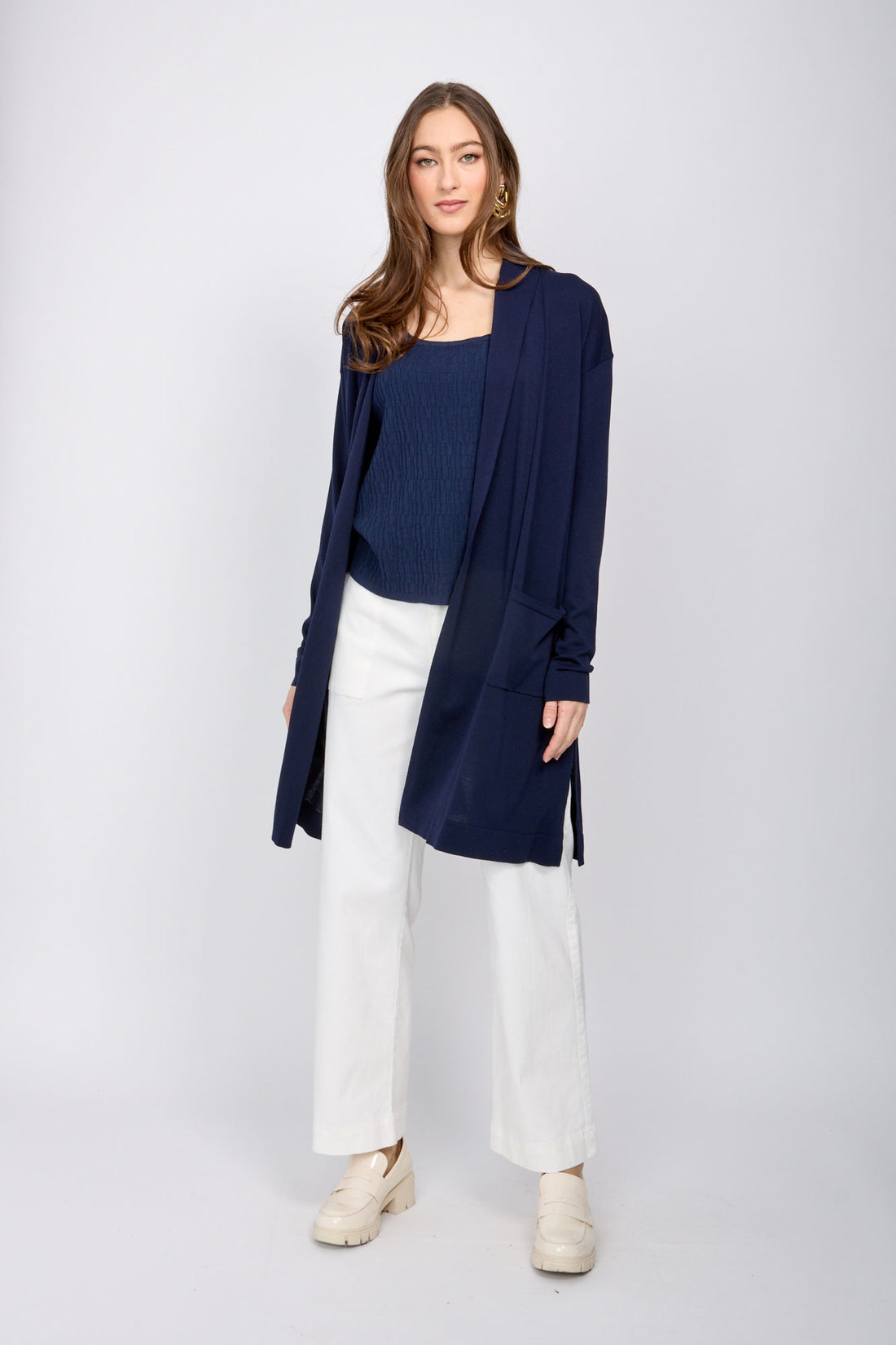 Drop Shoulder Long Sleeve Cardigan