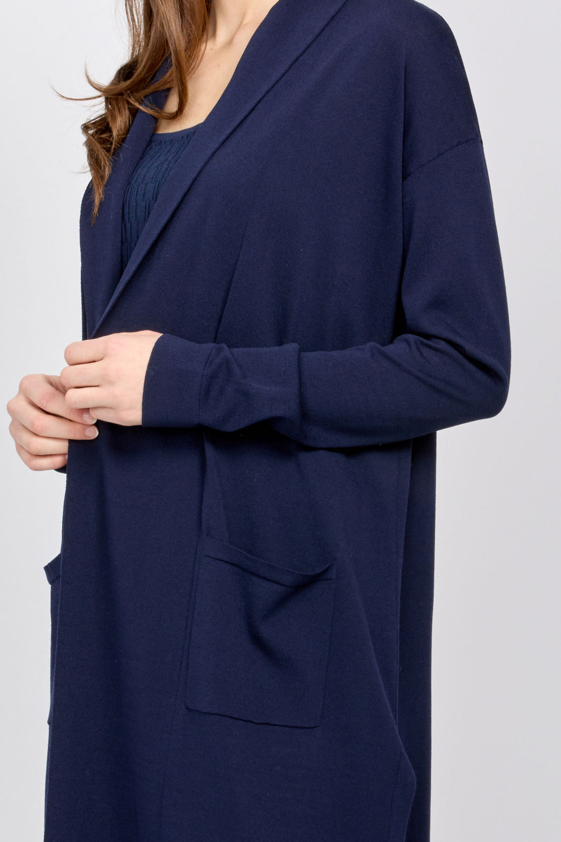 Drop Shoulder Long Sleeve Cardigan