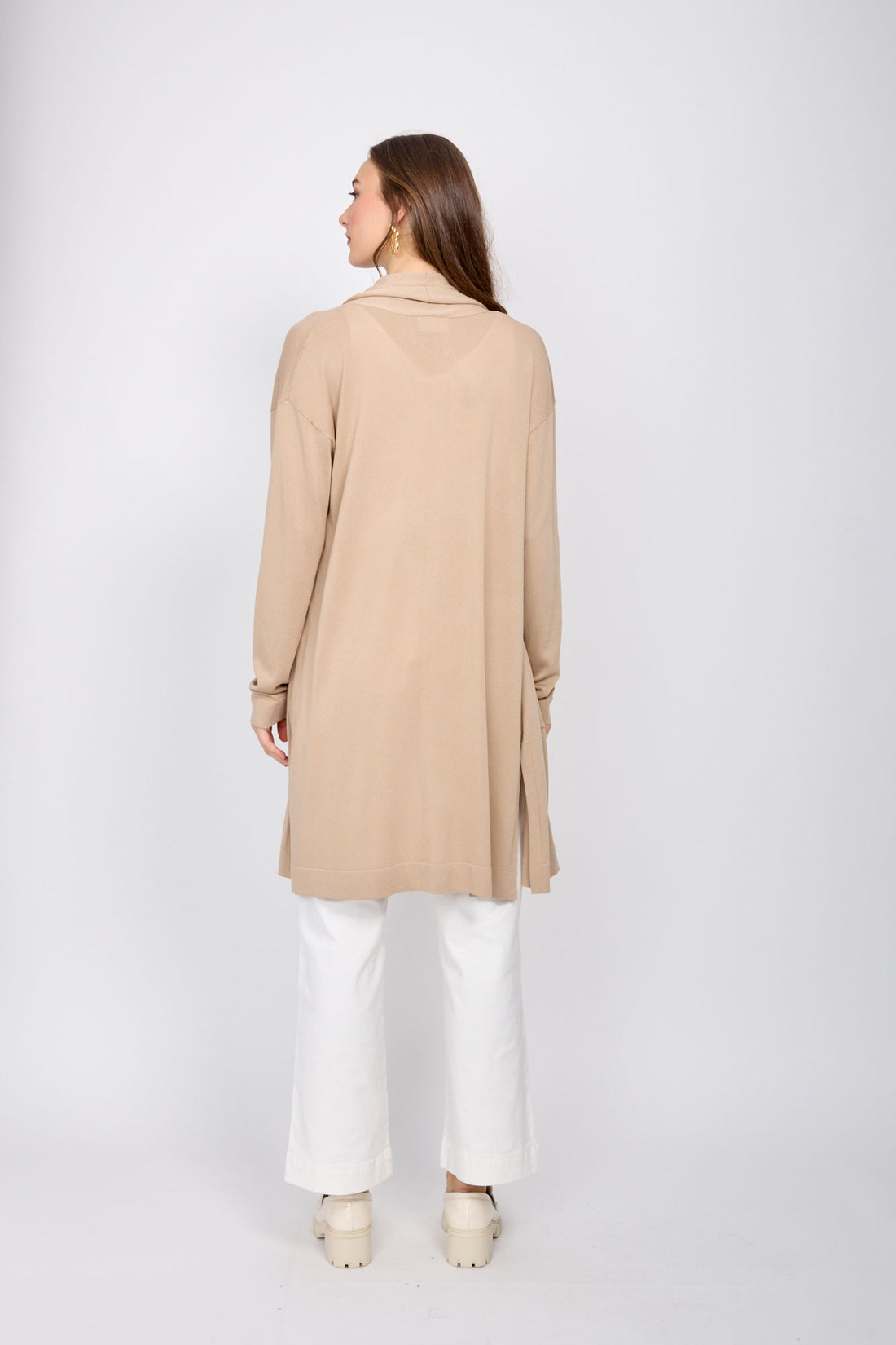 Drop Shoulder Long Sleeve Cardigan