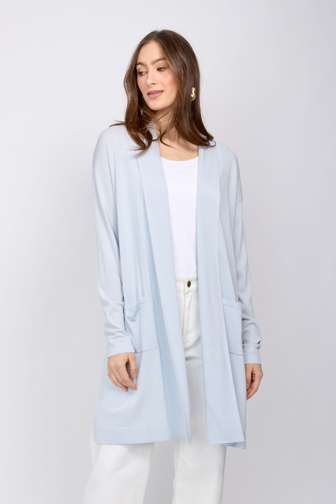 Drop Shoulder Long Sleeve Cardigan