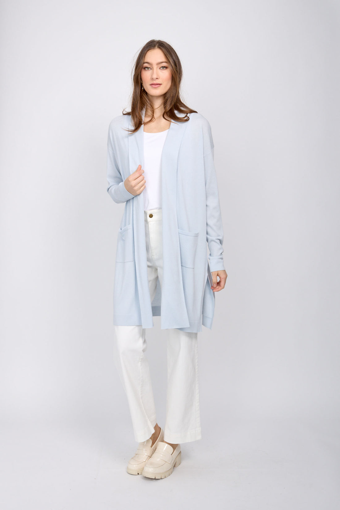 Drop Shoulder Long Sleeve Cardigan