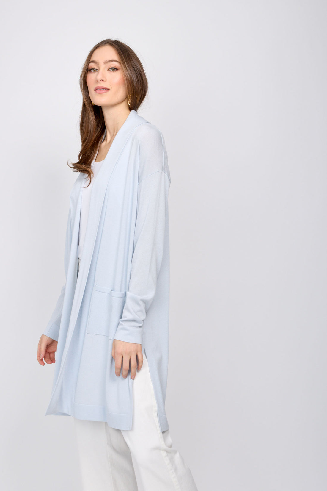 Drop Shoulder Long Sleeve Cardigan