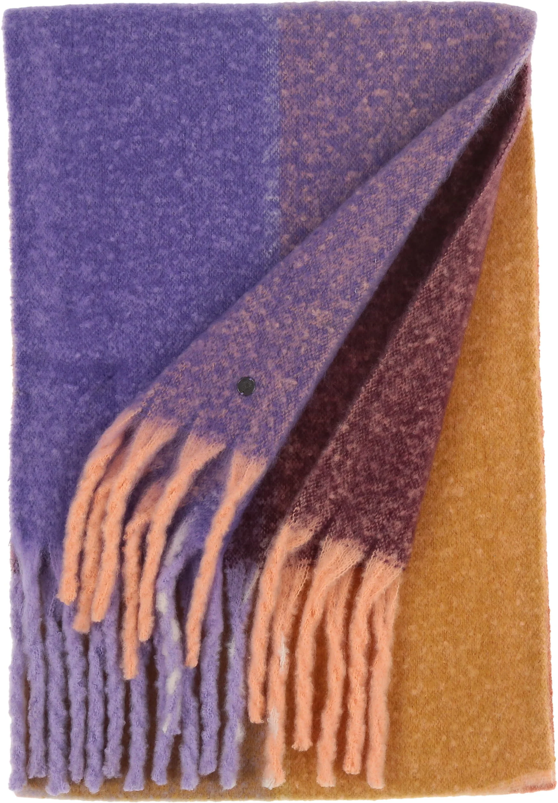 Large Colourblock Boucle Scarf