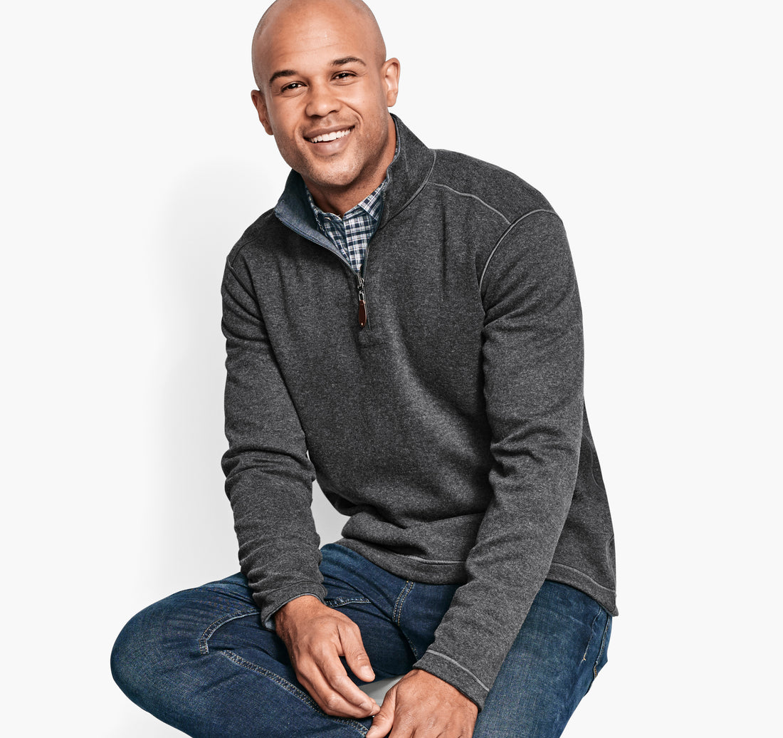 Reversible Quarter-Zip Sweater