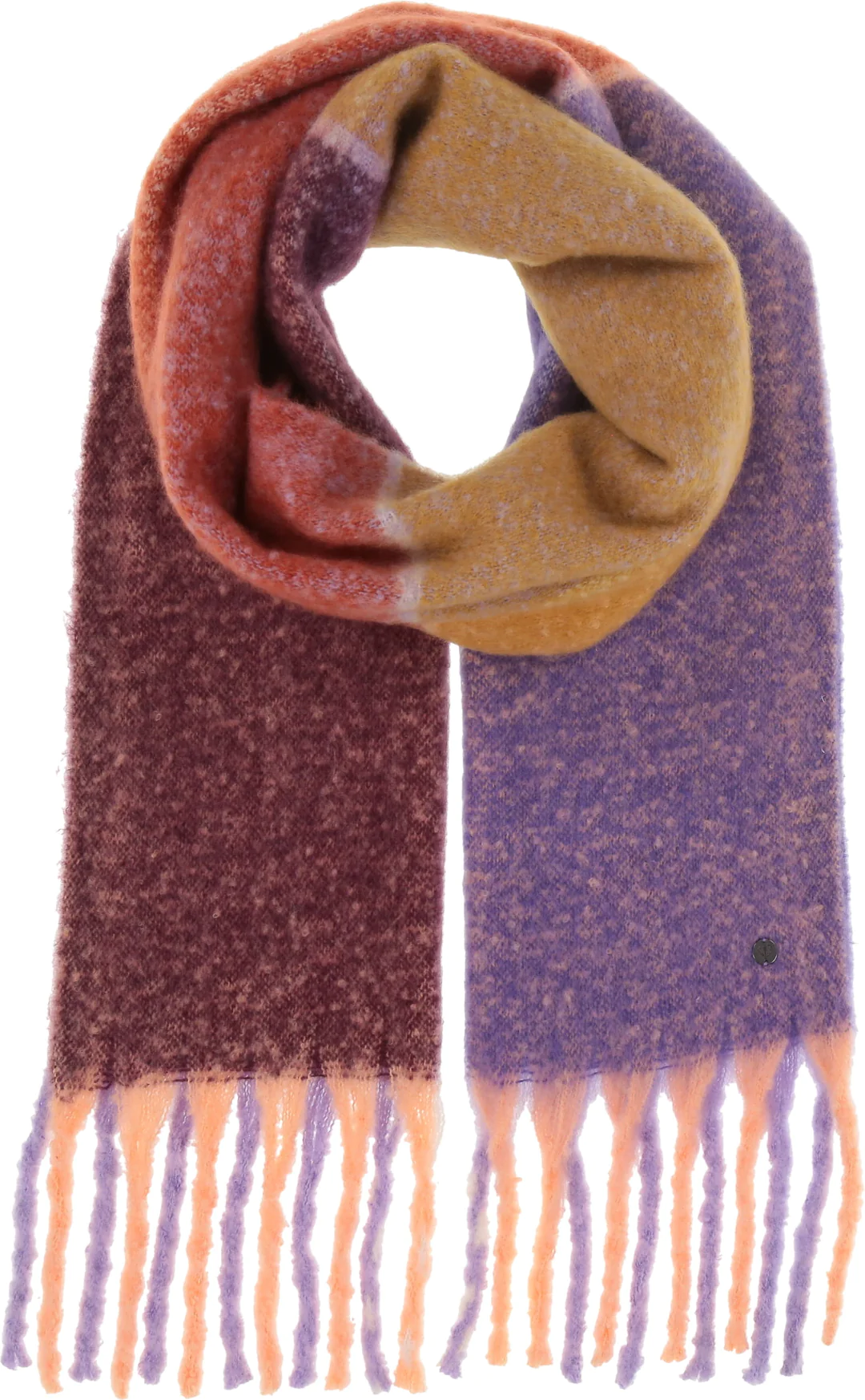 Large Colourblock Boucle Scarf