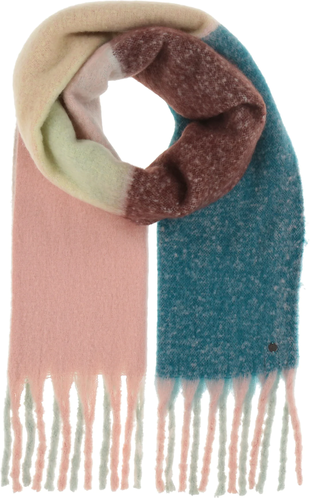 Large Colourblock Boucle Scarf