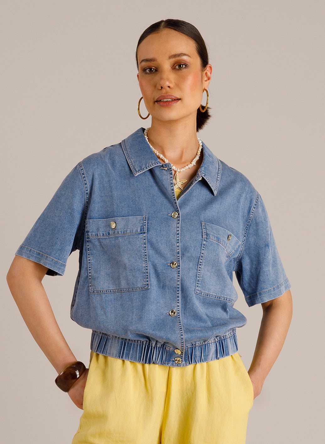 Kamil Denim Top