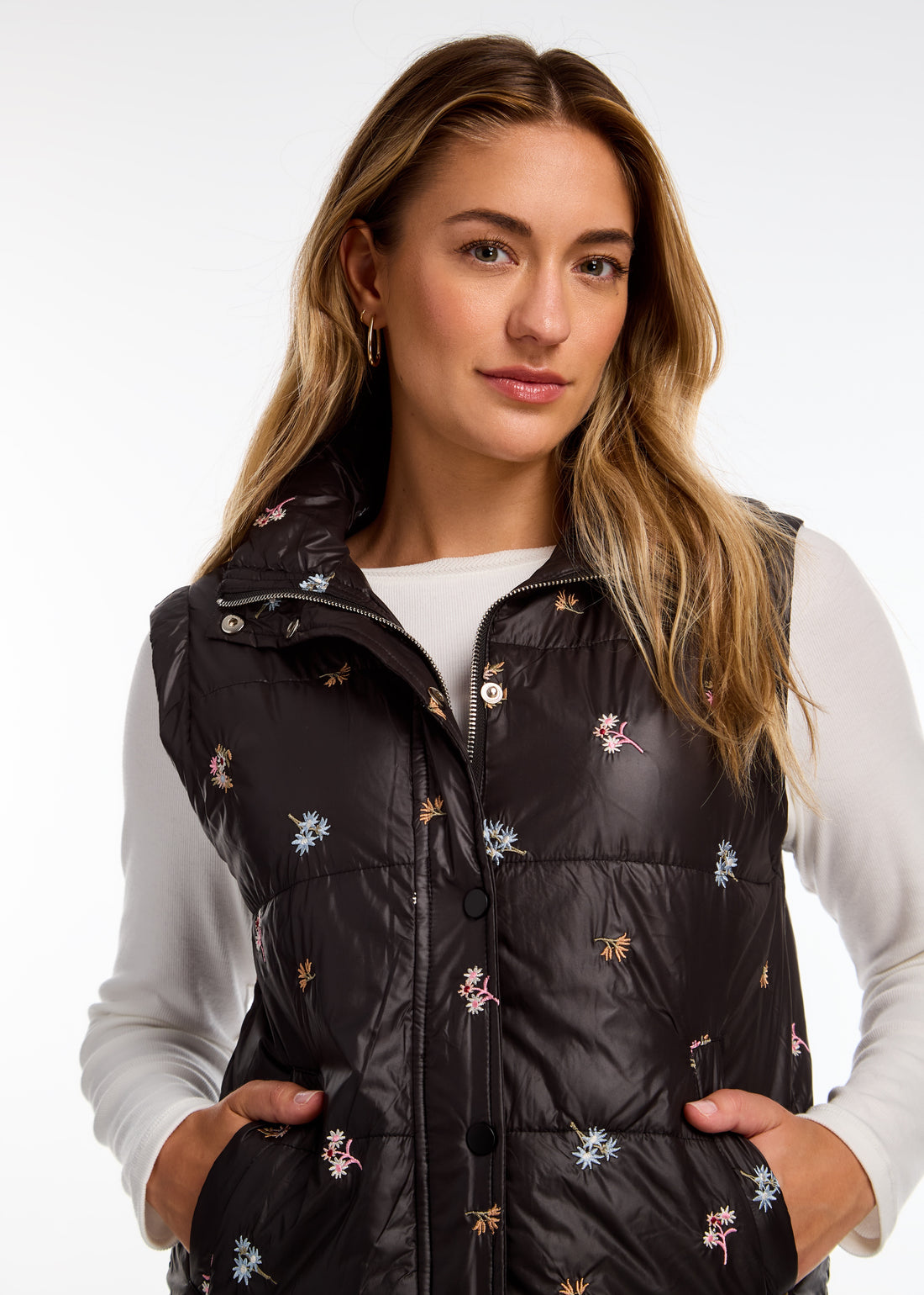 FDJ Quilted Embroidered Vest