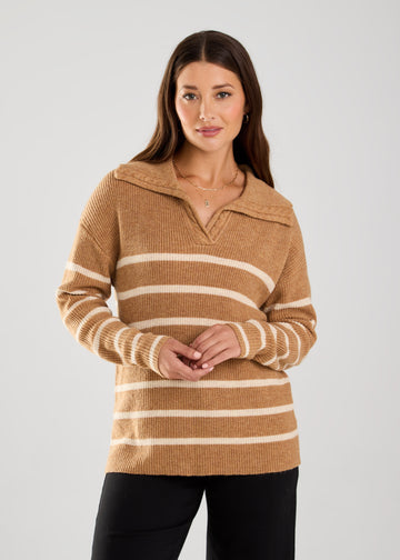 FDJ Collared Stripe Sweater