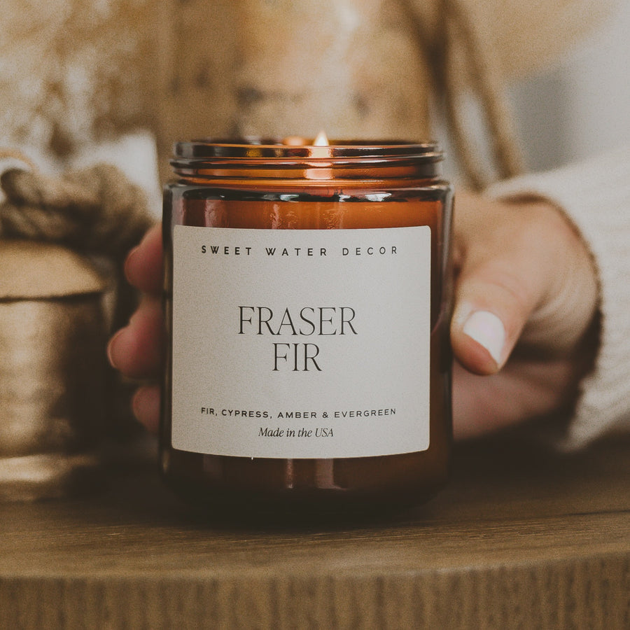 Fraser Fir 9oz Amber Soy Candel