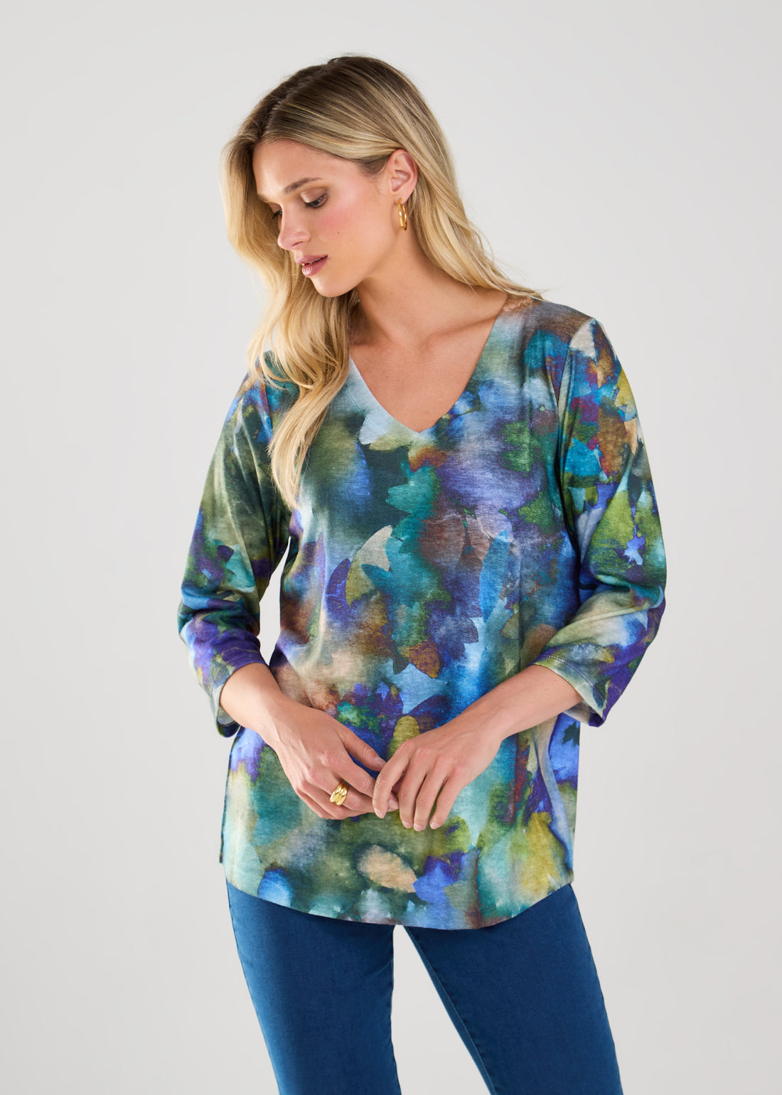 FDJ 3/4 Sleeve V-Neck Top 3033451