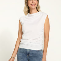 FDJ Ruched Cap Sleeve Top