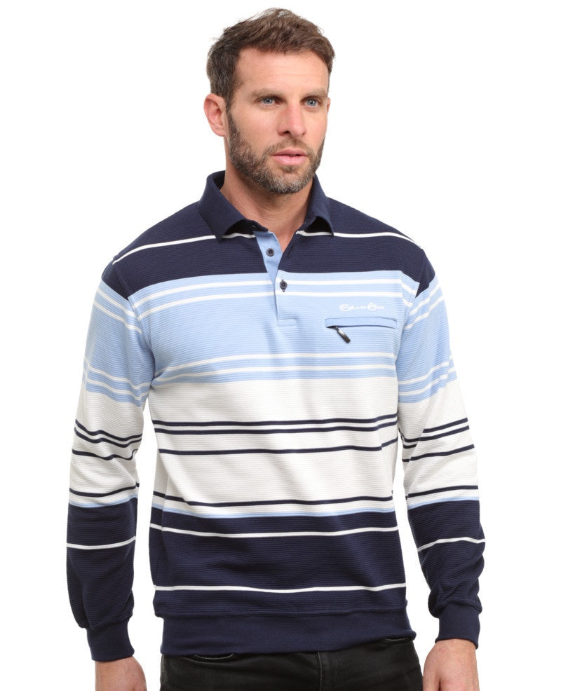 Stripe Polo Sweater