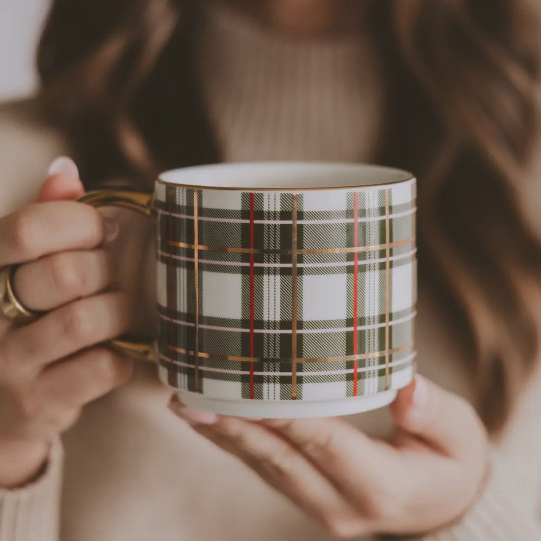 Green Plaid Mug