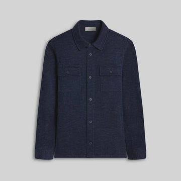 Twill-Effect Knit Overshirt