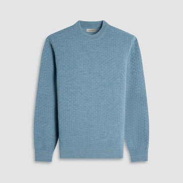 Basketweave Crew Neck Sweater