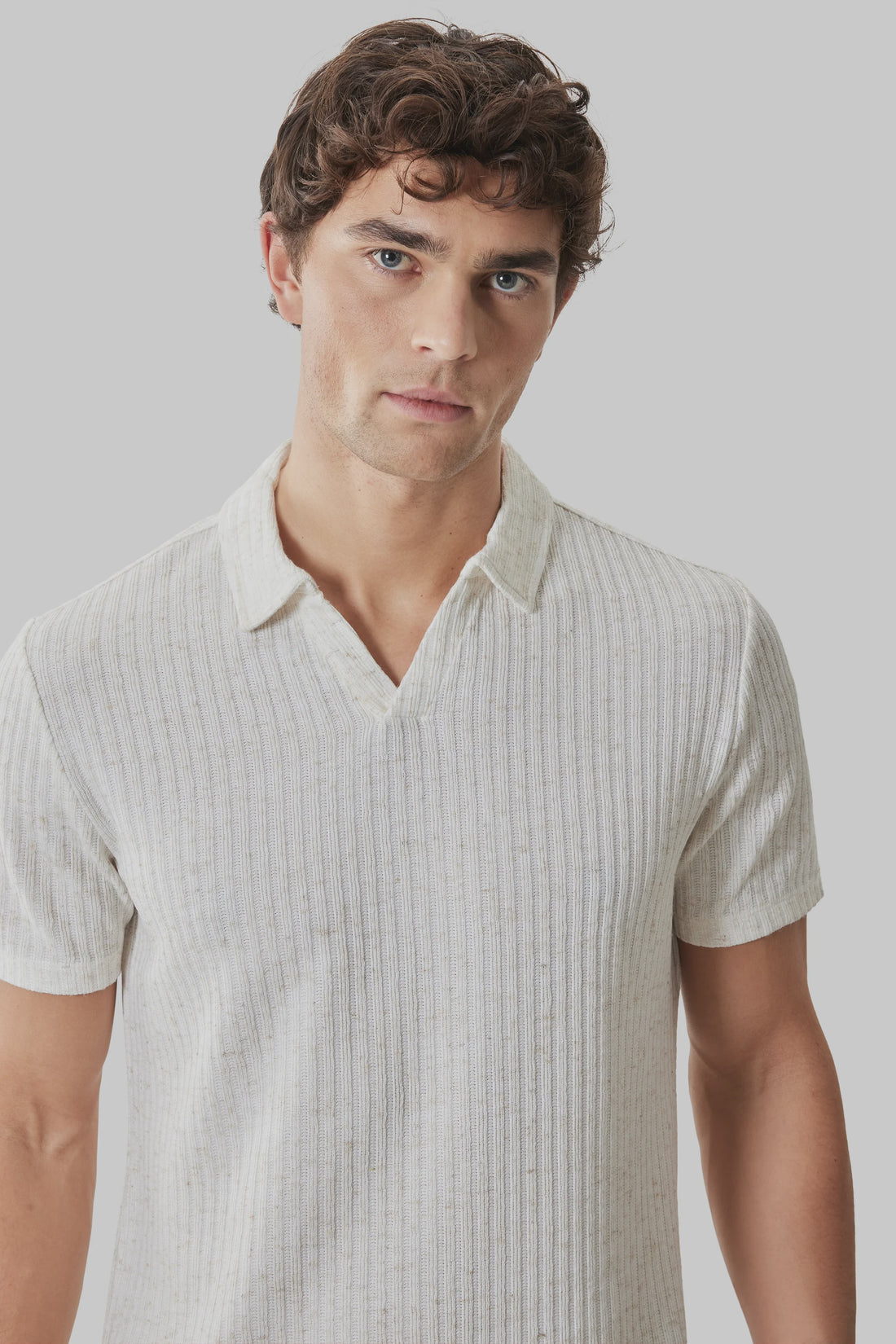 Isadore S/S Open Collar Polo