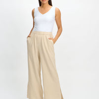 Pull On Wide Leg Woven Pant