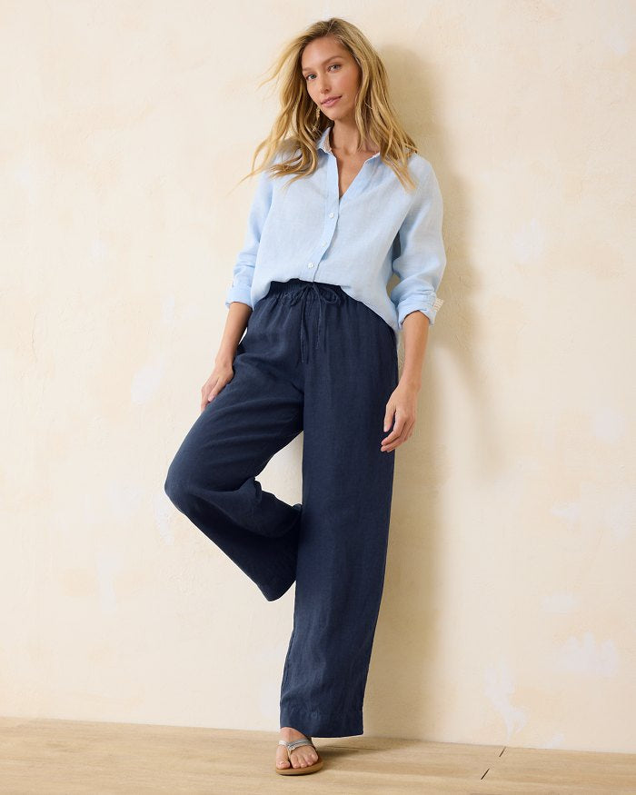 Two Palms High-Rise Linen Easy Pants