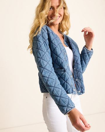 Quilted Denim Crop Jacket