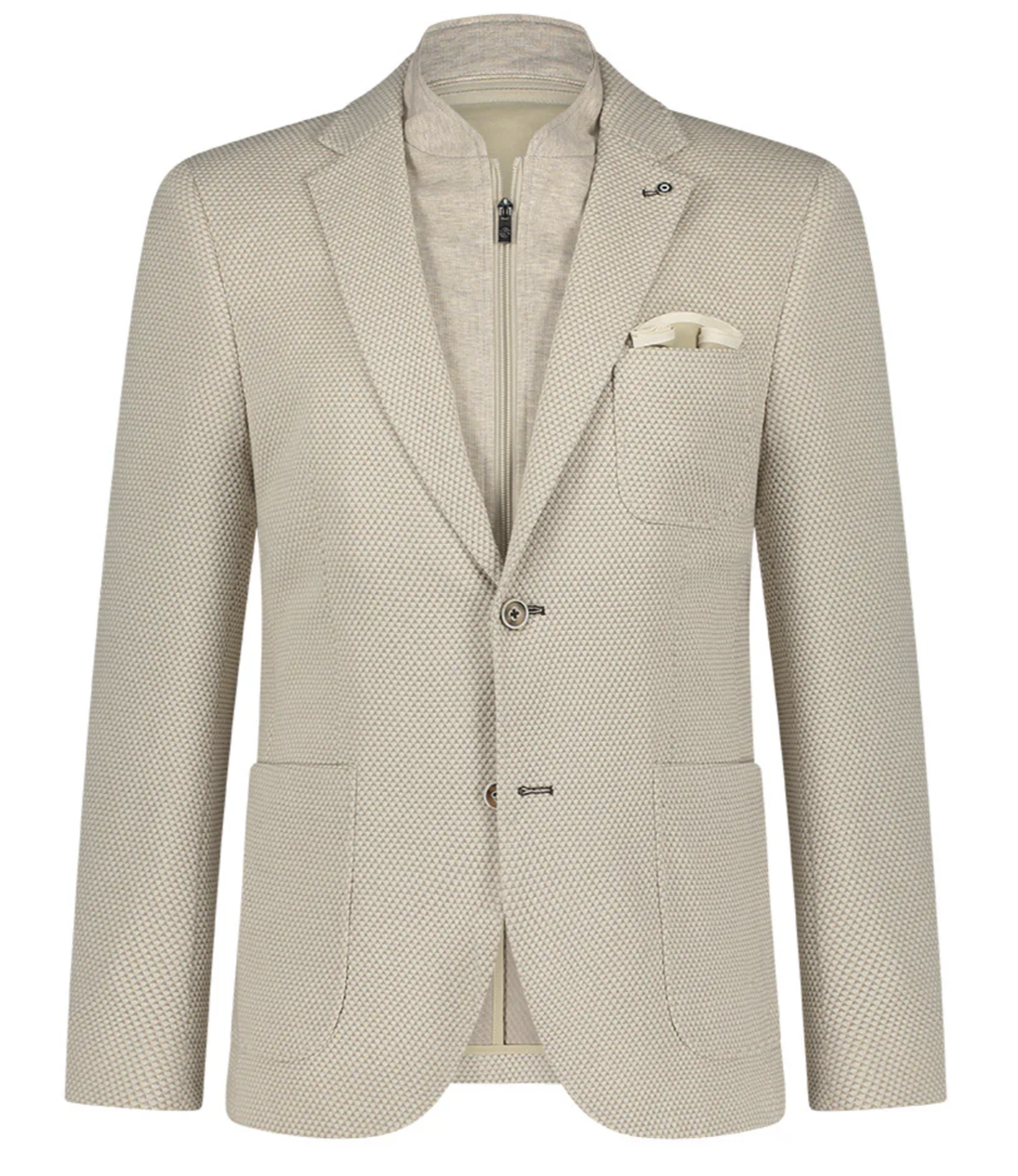 Waffle Cotton Stretch Blazer with Inlay