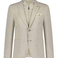 Waffle Cotton Stretch Blazer with Inlay