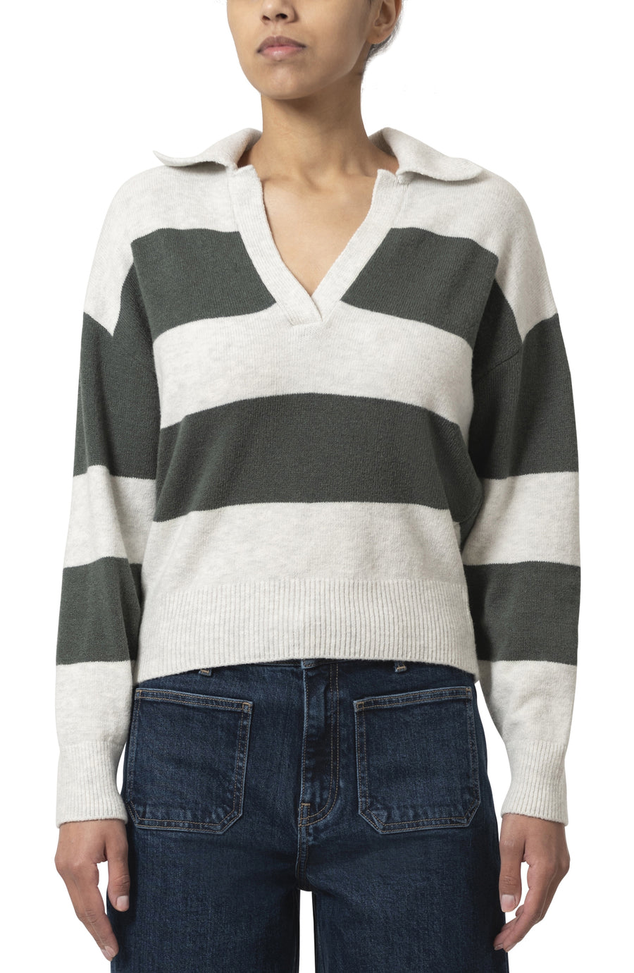 V-Neck Urban Chic Stripe Sweater