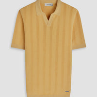 Textured Strip Johnny Collar Polo